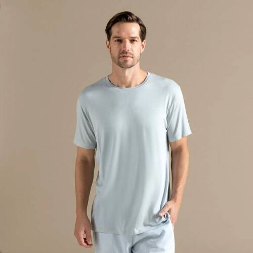 Men's Crew Neck Cotton Insenco T-Shirt Pearl Blue - 1